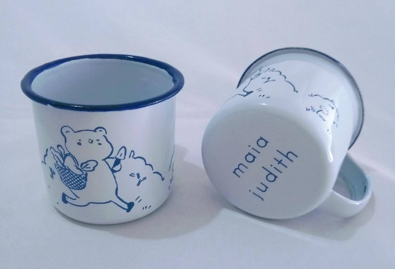 Calco vitrificable en taza enlozada
